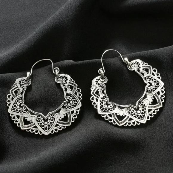 Vintage Antique Silver Dangle Earrings, beautiful Earrings, cute Earrings - Picture 3 of 3